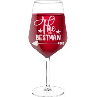 Wine Glass Personalised With Engraved Text - "The Bestman', Birthday Gift Idea, Size 530ml