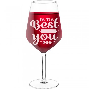 18Th Birthday Wine Glass With Engraved Text  "Be The Best", Wine Glass Size 530ml