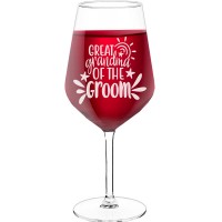 Wine Glass With Engraved Text - "Great Grandma Of The Groom', Birthday Gift Idea, Size 530ml
