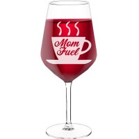 30Th Wine Glass With Engraved Text - "Mom Fuel', Birthday Gift Idea, Size 530ml