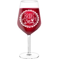 Wine Glass Engraved With Engraved Text - "Brides Mom", Fiend Gift, Size 530ml