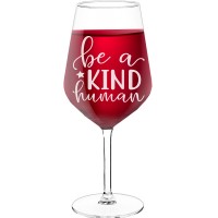 White Wine Glass With Engraved Text  "Be A Kind", Wine Glass Size 530ml
