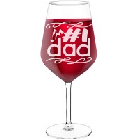 Wine Glass With Engraved Text - "#1 Dad-3", Wine Gift Idea, Size 530ml