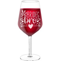 Pretty Wine Glass With Engraved Text - "Brides Bro", Gifts for Wine Lovers, Size 530ml