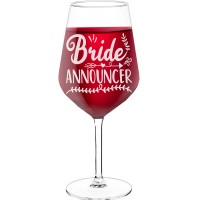 Sparkling Wine Glass With Engraved Text - "Bride Announcer", Gift for Woman, Size 530ml
