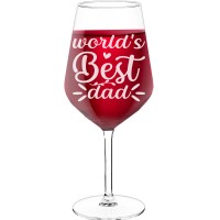 With Engraved Text - "Worlds Best Dad ", Funny Wine Gift, Size 530ml