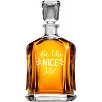 Moderna Viskija Karafe ar Uzrakstu - "Be The Nice Kid" ,Dāvana Brālim, Izmērs 700Ml Moderna Viskija Karafe ar Uzrakstu - "Be The Nice Kid" ,Dāvana Brālim, Izmērs 700Ml