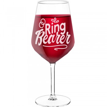 Liela Vīna Glāze ar Uzrakstu - "Ring Bearer 1", Dāvana Vīrietim, Glāzes izmērs 530ml