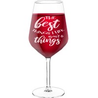 50Th Wine Glass With Engraved Text - "The Best Things In Life Aren'T Things", Best Friend Gift, Size 530ml