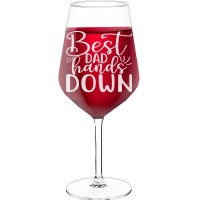 50Th Wine Glass With Engraved Text - "Best Dad Hands", Gifts for Wine Lovers, Size 530ml