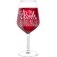 Wine Glass Personalised With Engraved Text - "Bride Announcer", Funny Wine Gift, Size 530ml