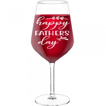 Vīna Glāzes Dāvanai ar Uzrakstu - "Happy Father'S Day", Dāvana Vīrietim, Glāzes izmērs 530ml