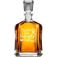 Whiskey Decanter Airtight With Engraved Text -"Promoted To Grandpa Est022 ", Easter Gift For Men, Size 700ml Whiskey Decanter Airtight With Engraved Text -"Promoted To Grandpa Est022 ", Easter Gift For Men, Size 700ml