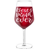 With Engraved Text - "Best Mom Ever (2)", Gifts for Wine Lovers, Size 530ml