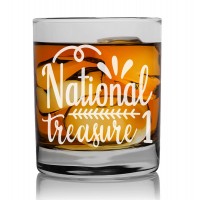 Housewarming Gift Whisky Glass Personalised 270ml With Engraved Text : "National Treasure"