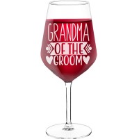Wine Glass Engraved With Engraved Text - "Grandma Of The Groom", Gifts for Wine Lovers, Size 530ml