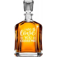 Moderna Burbona Karafe ar Uzrakstu - "We Love You Grandma" ,Dāvana Vīrietim Tētim, Izmērs 700Ml