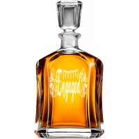 Alcohol Decanter With Engraved Text -"Engaged", Gift For Men In 50S, Size 700ml