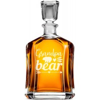 Burbona Dekanteris ar Uzrakstu - "Grandpa Bear " ,Dāvana Vīrietim Tēva Diena, Izmērs 700Ml
