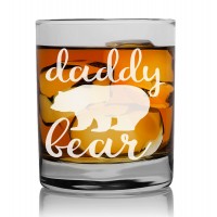 Gift For Men New Home Personalised Rum Glass 270ml With Engraved Text : "Daddy Bear "