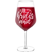 Personalised Wine Glass With Engraved Text - "Jr Brides Maid', Birthday Gift Idea, Size 530ml