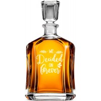 Viskija Karafe Moderna ar Uzrakstu - "We Decided On Forever" ,Dāvana Vīrietim Draugam, Izmērs 700Ml