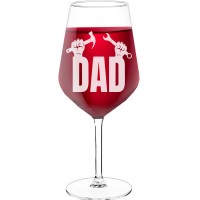 Large Wine Glass With Engraved Text - "Dad", Best Friend Gift, Size 530ml