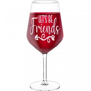 18Th Birthday Wine Glass With Engraved Text - "Let'S Be Friends 2", Funny Wine Gift, Size 530ml