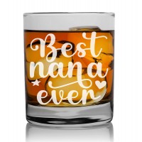 Gift For Men In Their 60 Personalised Glass For Men 270ml With Engraved Text : "Best Nana Ever"