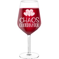 Personalised Wine Glass For Women With Engraved Text - "Chaoscoordinator", Wine Gift Idea, Size 530ml