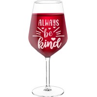 Large Wine Glass With Engraved Text  "Always Be", Wine Glass Size 530ml
