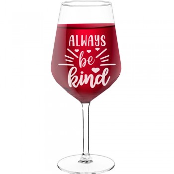 Large Wine Glass With Engraved Text  "Always Be", Wine Glass Size 530ml
