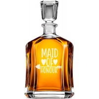 Airtight Whiskey Decanter With Engraved Text -"Maid Of Honor", Gift For Men House, Size 700ml