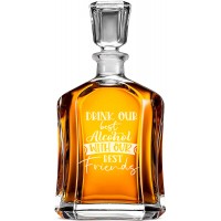 Tekilas Dekanteris ar Uzrakstu - "Drink Our Best Alcohol" ,Dzimšanas Dienas Dāvanas Ideja, Izmērs 700Ml