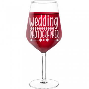 30Th Wine Glass With Engraved Text - "Wedding Photographer 3", Gift for Woman, Size 530ml