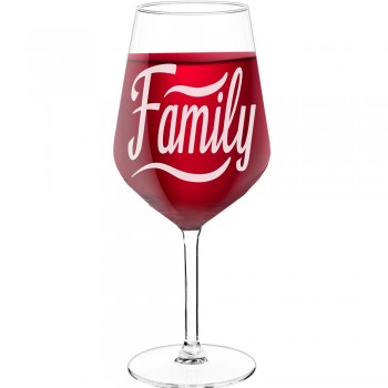 Dzimšanas Dienas Vīna Glāze ar Uzrakstu - "Family 2", Dāvana Draudzenei, Tilpums 530ml