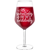 Wine Glass Gift With Engraved Text - "Sweating For The Wedding 5", Gifts for Wine Lovers, Size 530ml