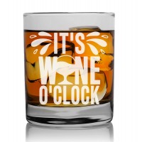 Gift For Men Fathers Day Personalised Rum Glass 270ml With Engraved Text : "It'S Wine O'Clock"