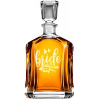 Moderna Burbona Karafe ar Uzrakstu - "Bride" ,Dāvana Vīrietim Dzimšanas Dienā Unikāls 40, Izmērs 700Ml