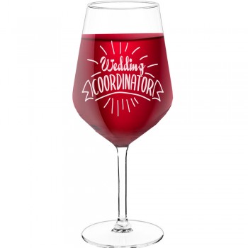 Vīna Glāzes Dāvanai ar Uzrakstu - "Wedding Coordinator 2", Dāvana Sievietei, 530ml