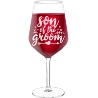 Wine Glass With Engraved Text - "Son Of The Groom", Best Friend Gift, Size 530ml