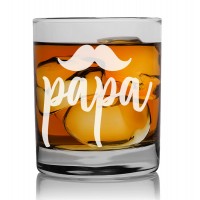 Gift For Father Personalised Whiskey Glass 270ml With Engraved Text : "Papa"