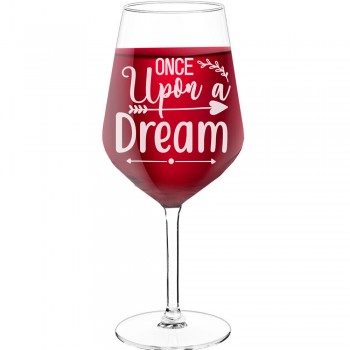 Dzimšanas Dienas Vīna Glāze ar Uzrakstu - "Once Upon A Dream 3", Dāvana Draudzenei, Tilpums 530ml