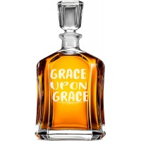 Alcohol Decanter With Engraved Text -"Grace Upon Grace", Housewarming Gift, Size 700ml
