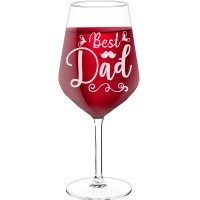 Wine Glass Personalised With Engraved Text - "Best Dad", Funny Wine Gift, Size 530ml