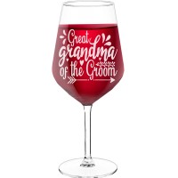 Personalised Wine Glass With Engraved Text - "Great Grandma Of The Groom", Fiend Gift, Size 530ml