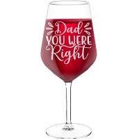 Personalised Wine Glass With Engraved Text - "Dad You Were", Gift for Woman, Size 530ml
