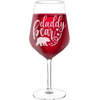 Wine Glass Engraved With Engraved Text - "Daddy Bear ', Birthday Gift Idea, Size 530ml