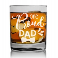 Dzimšanas Dienas Dāvana  ar Gravējumu - "One Proud Dad" ,Gravēts viskija glāze 270ml