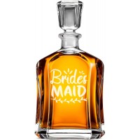 Airtight Whiskey Decanter With Engraved Text -"Brides Maid", Gift For Men Birthday Over 50, Size 700ml